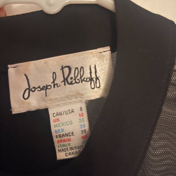 Joseph Ribkoff Mesh Long-Sleeved Black Midi Dress - Picture 3 of 3